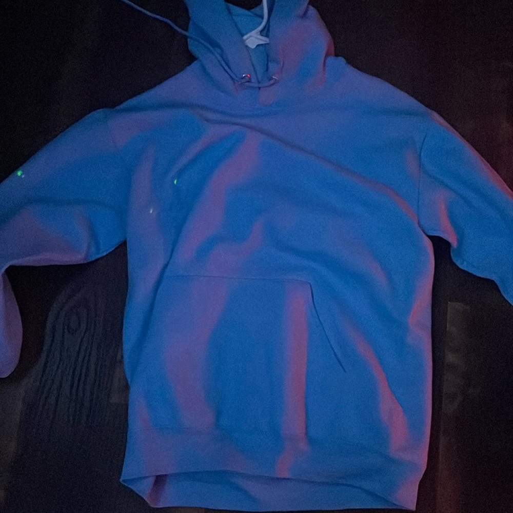 light blue hoodie